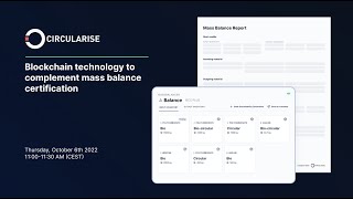 Webinar: Blockchain technology to complement mass balance certification