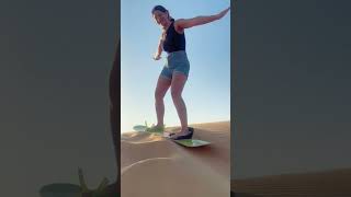 sand boarding Dubai desert time #shorts video #youtuber