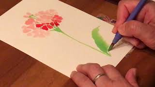 初めての人でも描けますハガキ絵💕【九輪草・花】水彩画・Easy for beginners 【Knowing grass】 Watercolor