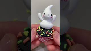 黏土Clay | 萬聖節小精靈杯子蛋糕 halloween ghost cup cake #clay #shorts