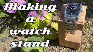 [DIY] Making a watch stand/ ケヤキ削り出し腕時計スタンド