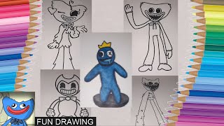 How to Draw ROBLOX-Rainbow Friends FNF Rainbow Friends Coloring Pages | Poppy Playtime collection