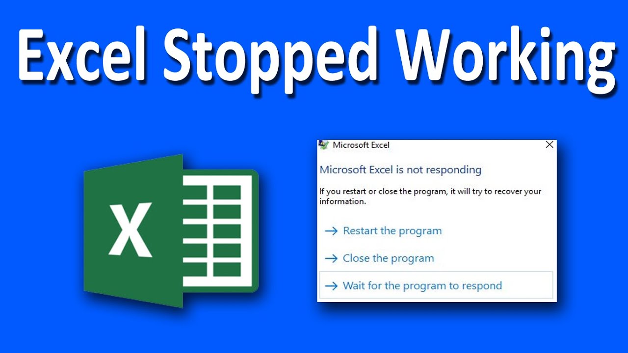 How To Fix Microsoft Excel Has Stopped Working Or Not Responding - YouTube