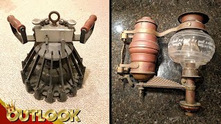 What Is This MYSTERIOUS Item We Found In A Warehouse And This Odd Oil Lamp With A Canister?