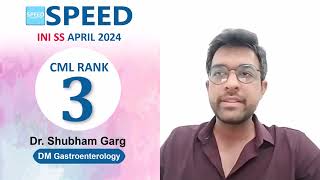 INI SS April 2024 | DM Gastroenterology, 3rd Rank AML, Dr. Shubham Garg., #iniss #result