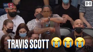 Travis Scott's Courtside Reaction To Giannis' Travel Was Perfect
