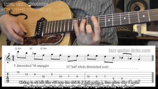 5 dominant diminished jazz guitar patterns licks   Half whole diminished scale (Sub)
