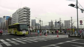 東京マラソン2015 3/7 高輪 最後尾 はとバス 収容