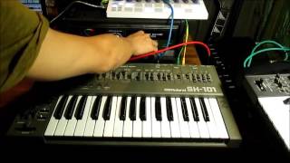 Roland SH-101 Analog Synthesizer + RE-150 Space Echo  test