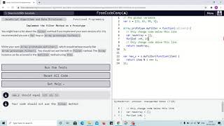 Tutorial 10 - Implement the filter method on a prototype - freecodecamp