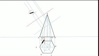 SECTION OF HEXAGONAL PYRAMID III (TRUE SHAPE)