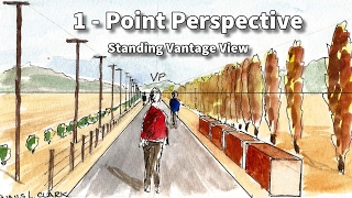 how to draw in one point perspective in the standing position