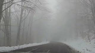 4k Snow winter driving through ● Snowy Mountain Escape  #drive #mountains #snowfall