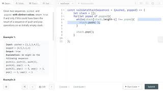 LeetCode 946. [Medium] Validate Stack Sequences