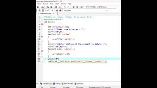 C program to Delete or remove elements in an array @SK_Codez #shorts