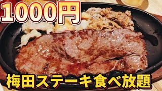 【ステーキ食べ放題】梅田 てこ舞 1000円ご飯味噌汁おかわり自由