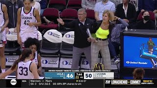 UConn Coach Geno Auriemma Gets T-ed Up After Not Getting A Foul Called When Westbrook Gets Whacked.