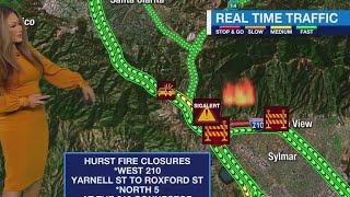 SoCal road closures amid wildfires