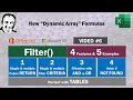 Excel Dynamic Array Functions Video#6: FILTER function easy Explained, 4 concepts in 5 examples