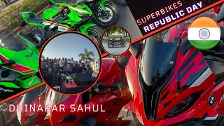 REPUBLIC DAY IN HYDERABAD❤️‍🔥 WITH SUPER BIKES💥!! #teluguvlogs #telugumotovloger #hyderabad