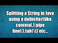 Splitting a String in Java using a delimiter(like comma(,)|pipe line(|),tab(\t) etc...