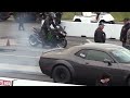 h2r kawasaki vs 900hp muscle car drag racing