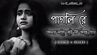 Pagli Re 🥀পাগলি রে 🥀Slowed+Reverb Bangla sad song lofi song l বাংলা অনেক কষ্টের গান