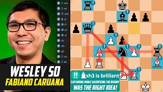 Wesley So *CRUSHES* Fabiano Caruana with Brilliant Bishop Sacrifice and 6 Great Moves