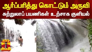 ஆர்ப்பரித்து கொட்டும் அருவி - உற்சாக குளியல் போட்ட சுற்றுலாப் பயணிகள் | theni | falls | tamilnadu