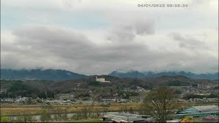 （4月1日）ライブカメラ　風越山、JR飯田線、天竜川