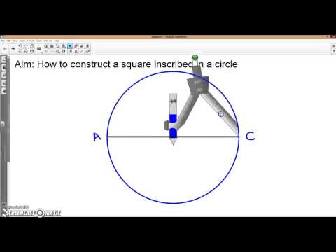 What is the first step when constructing a square inscribed in a circle?