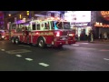 fdny firetrucks responding in times square *ten truck* gopro hd