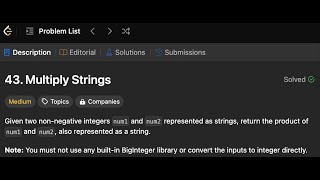 Multiply Strings | Simple solution | LeetCode 43 | Golang
