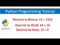 How to Convert Decimal Number into Binary Octal and Hexadecimal Number in Python Program
