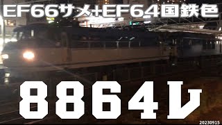 【無動力回送あり金曜貨物】遅れ1062レ EF210-138 と 8864レ EF66-129ムドEF64-1023 20230915