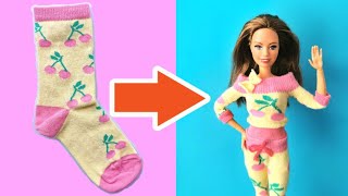 DIY BARBIE CLOTHES with SOCKS | Barbie Outfit Ideas