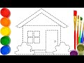 How to draw a house step by step for children, ks art