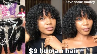 Diy curly wig with bang tutorial | Affordable human hair