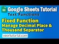 3.4 GoogleSheets Tutorial | Fix Decimal Places in Number using Fixed Function in Google Sheets