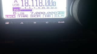 HAM radio on 17m: radioamateurs from Spain, England, Germany, Poland, Russia, Belarus.