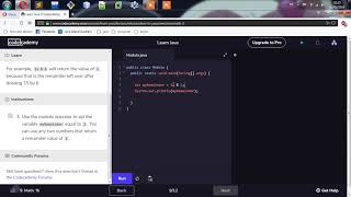 CodeAcademy : Java lesson Math Modulo
