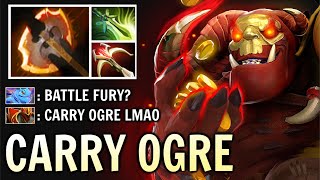 NEW IMBA Battle Fury + Butterfly Ogre Magi Carry vs Hard DK Crazy Mega-creeps Comeback WTF Dota 2