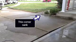 Concrete Leveling Driveway at Garage with Sidewalk