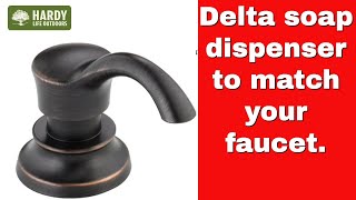 Delta soap dispenser that matches Delta venetian bronze faucet