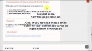 What does jQuery Smooth Scroll Plugin do?