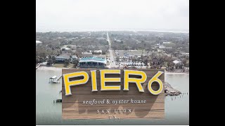 Pier 6 Seafood \u0026 Oyster Houston in San Leon TX 4K Drone Video