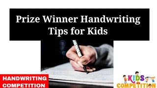 Handwriting Competition in school | Prize winner handwriting competition for kids and improve tips