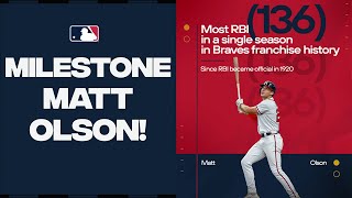 Matt Olson leaves the yard and BREAKS the Braves single-season record for most RBI!