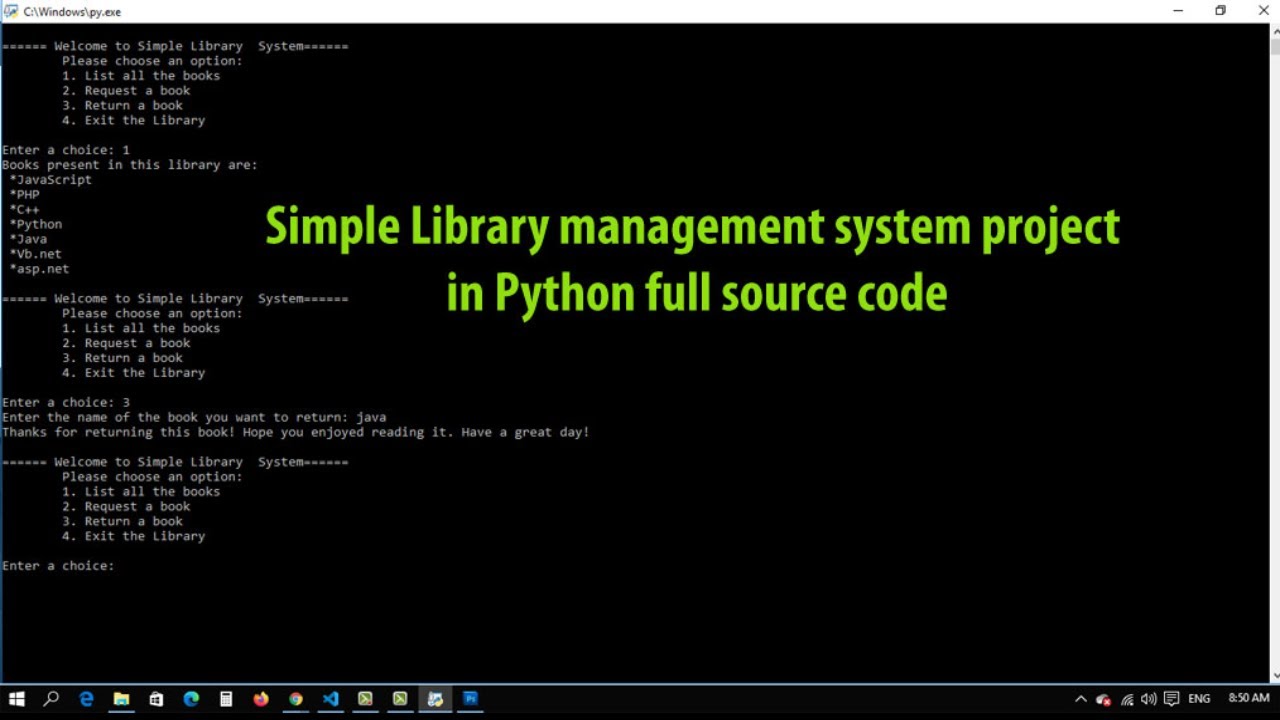 рџ ґ Library Management System Project In Python Full Source Code Youtube