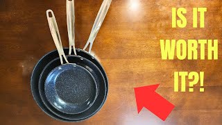 Full Review: Nuwave 3-Piece Duralon Blue Ceramic Frying Pan Set VS Hexclad #amazonfinds #nonstickpan